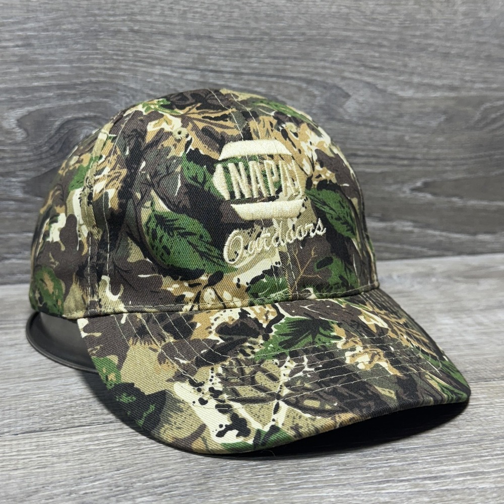 NAPA Outdoors Hat Cap Strap Back Camouflage Camo Embroidered Logo Mens Hunting